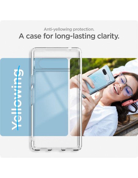 Spigen Ultra Hybrid dėklas, skirtas Google Pixel 7A – skaidrus Spigen Ultra Hybrid dėklas, skirtas Google Pixel 7A – skaidrus
