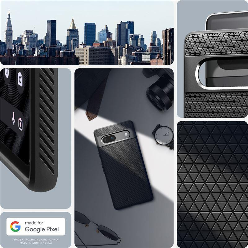 Spigen Liquid Air dėklas, skirtas Google Pixel 7A – matinė juoda