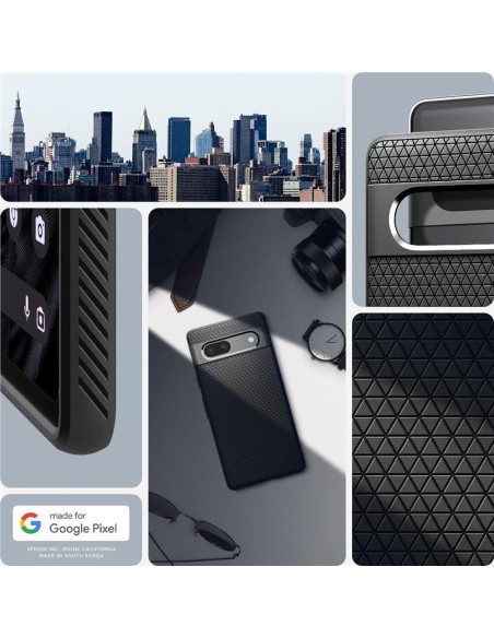 Spigen Liquid Air dėklas, skirtas Google Pixel 7A – matinė juoda Spigen Liquid Air dėklas, skirtas Google Pixel 7A – matinė juoda