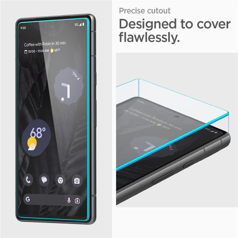 Spigen ALM Glas.tR grūdintas stiklas, skirtas Google Pixel 7A - 2 vnt.