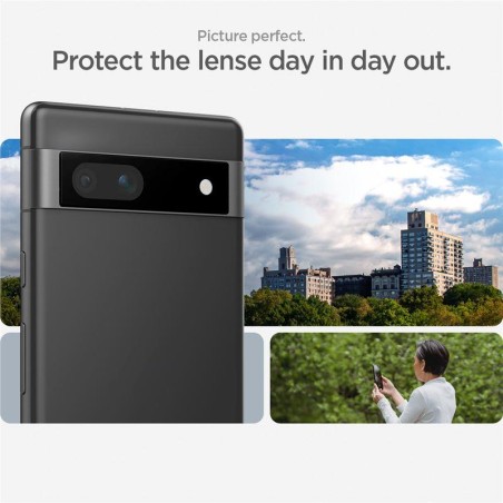 Spigen Glas.tR EZ Fit Optik Camera Protector for Google Pixel 7A - Juoda 2 vnt. Spigen Glas.tR EZ Fit Optik Camera Protector for Google Pixel 7A - Juoda 2 vnt.