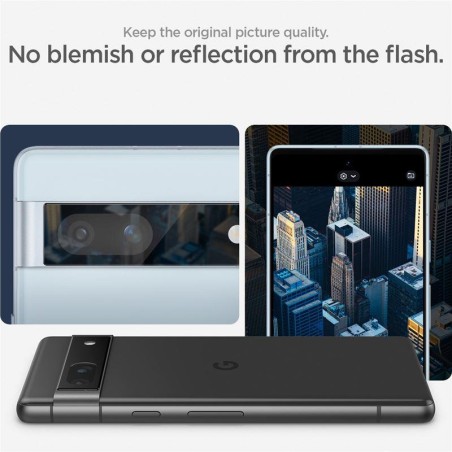 Spigen Glas.tR EZ Fit Optik Camera Protector for Google Pixel 7A - Juoda 2 vnt. Spigen Glas.tR EZ Fit Optik Camera Protector for Google Pixel 7A - Juoda 2 vnt.