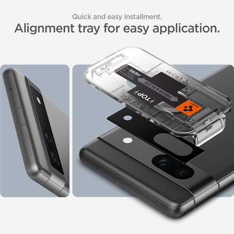 Spigen Glas.tR EZ Fit Optik Camera Protector for Google Pixel 7A - Juoda 2 vnt.
