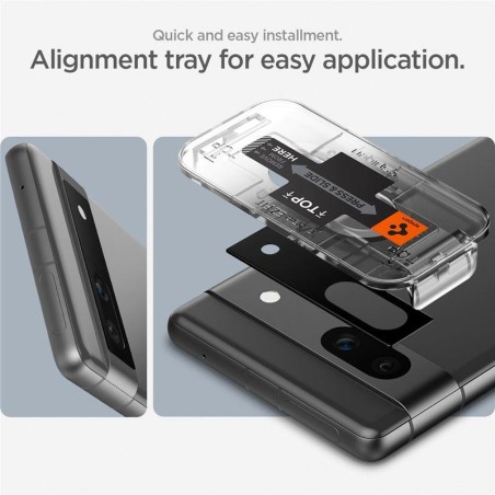 Spigen Glas.tR EZ Fit Optik Camera Protector for Google Pixel 7A - Juoda 2 vnt. Spigen Glas.tR EZ Fit Optik Camera Protector for Google Pixel 7A - Juoda 2 vnt.