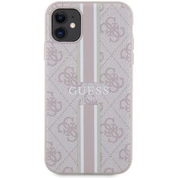 Guess 4G Printed Stripes MagSafe dėklas, skirtas iPhone 11 / Xr – rožinis