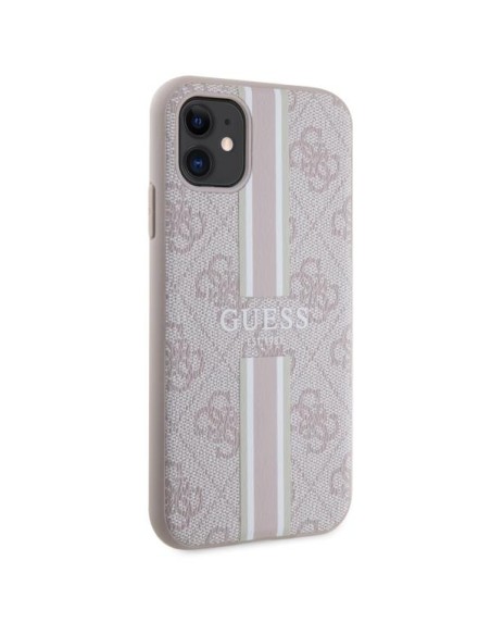 Guess 4G Printed Stripes MagSafe dėklas, skirtas iPhone 11 / Xr – rožinis Guess 4G Printed Stripes MagSafe dėklas, skirtas iPhone 11 / Xr – rožinis