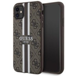 Guess 4G Printed Stripes MagSafe dėklas iPhone 11 / Xr - rudas