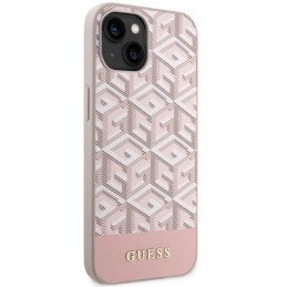 Guess GCube Stripes MagSafe dėklas iPhone 14 Plus - rožinis