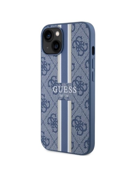 Guess 4G Printed Stripes MagSafe dėklas iPhone 14 Plus - mėlynas Guess 4G Printed Stripes MagSafe dėklas iPhone 14 Plus - mėlynas
