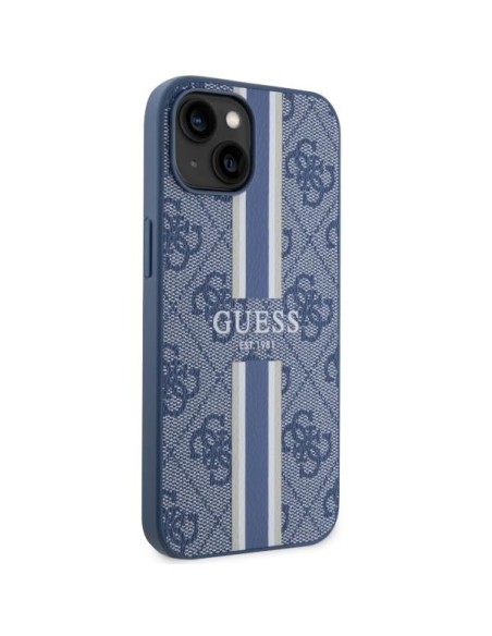 Guess 4G Printed Stripes MagSafe dėklas iPhone 14 Plus - mėlynas Guess 4G Printed Stripes MagSafe dėklas iPhone 14 Plus - mėlynas