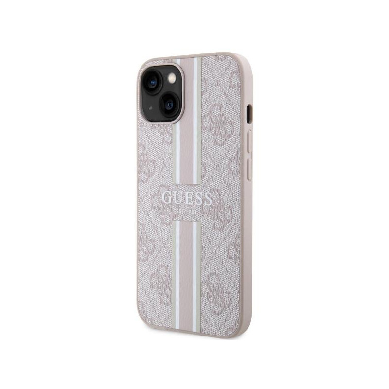 Guess 4G Printed Stripes MagSafe dėklas iPhone 14 Plus - rožinis