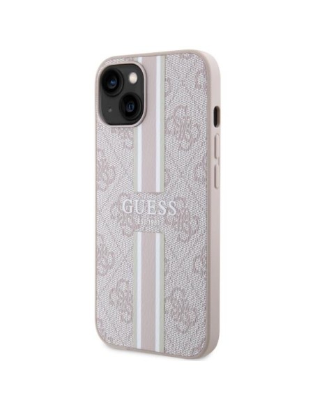 Guess 4G Printed Stripes MagSafe dėklas iPhone 14 Plus - rožinis Guess 4G Printed Stripes MagSafe dėklas iPhone 14 Plus - rožinis