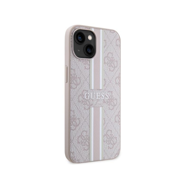 Guess 4G Printed Stripes MagSafe dėklas iPhone 14 Plus - rožinis