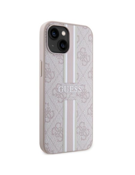 Guess 4G Printed Stripes MagSafe dėklas iPhone 14 Plus - rožinis Guess 4G Printed Stripes MagSafe dėklas iPhone 14 Plus - rožinis