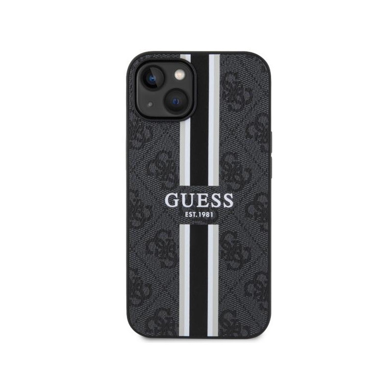 Guess 4G Printed Stripes MagSafe dėklas iPhone 14 - juodas