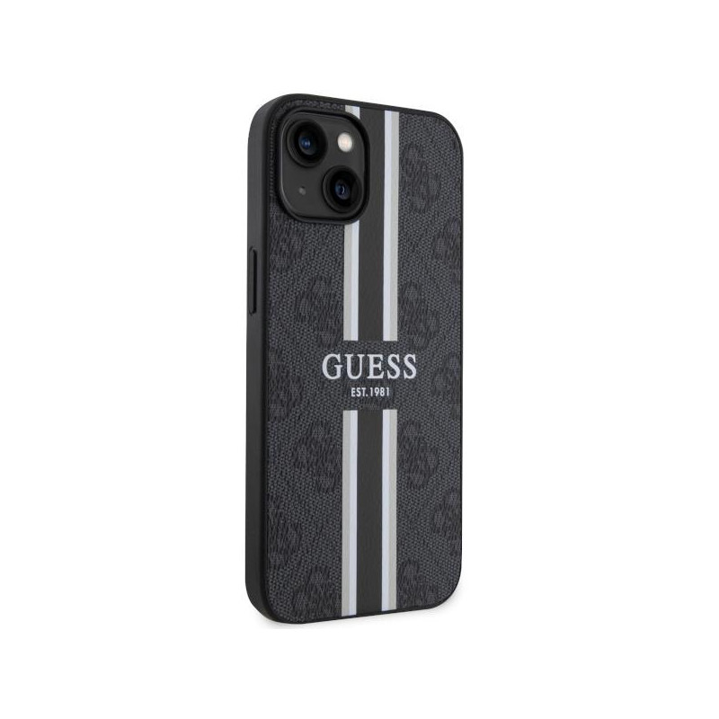 Guess 4G Printed Stripes MagSafe dėklas iPhone 14 - juodas