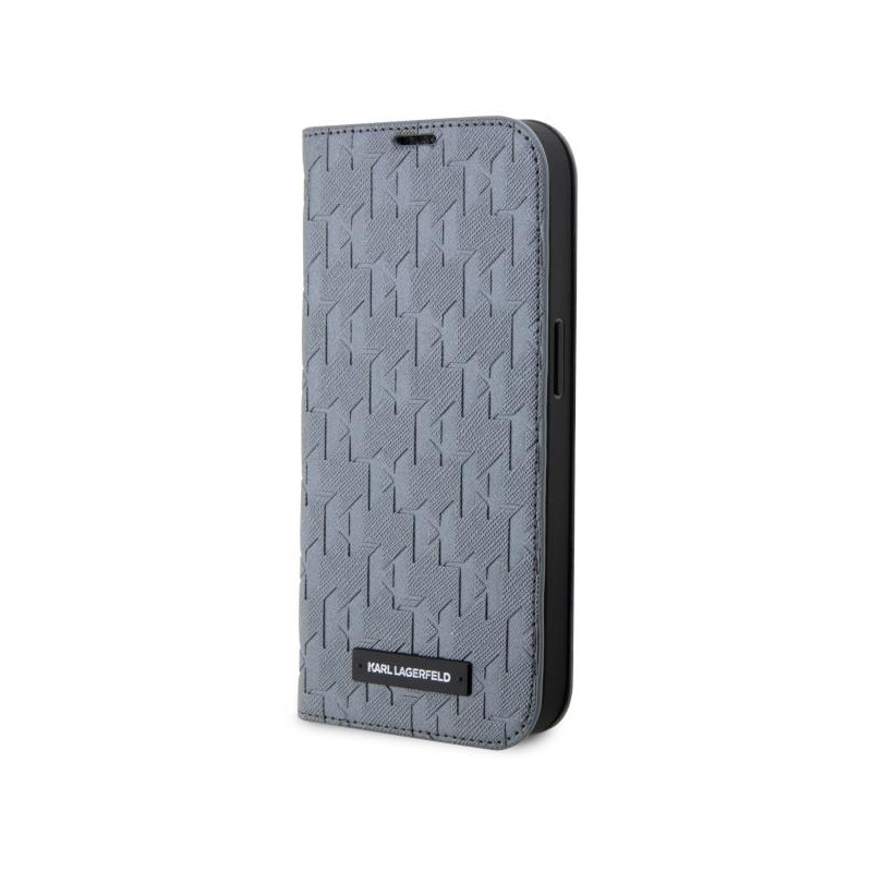 Karl Lagerfeld Saffiano Monogram dėklas iPhone 14 - sidabrinis Karl Lagerfeld Saffiano Monogram dėklas iPhone 14 - sidabrinis