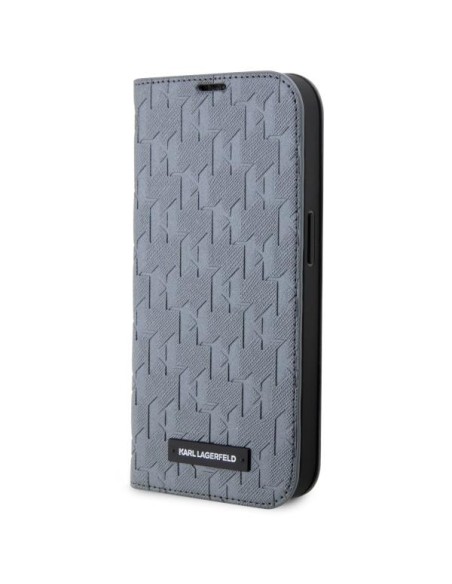 Karl Lagerfeld Saffiano Monogram dėklas iPhone 14 - sidabrinis Karl Lagerfeld Saffiano Monogram dėklas iPhone 14 - sidabrinis