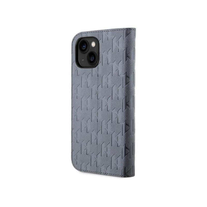 Karl Lagerfeld Saffiano Monogram dėklas iPhone 14 - sidabrinis
