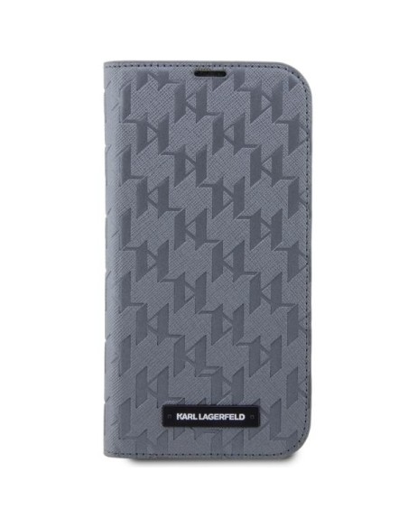 Karl Lagerfeld Saffiano Monogram dėklas iPhone 14 - sidabrinis Karl Lagerfeld Saffiano Monogram dėklas iPhone 14 - sidabrinis