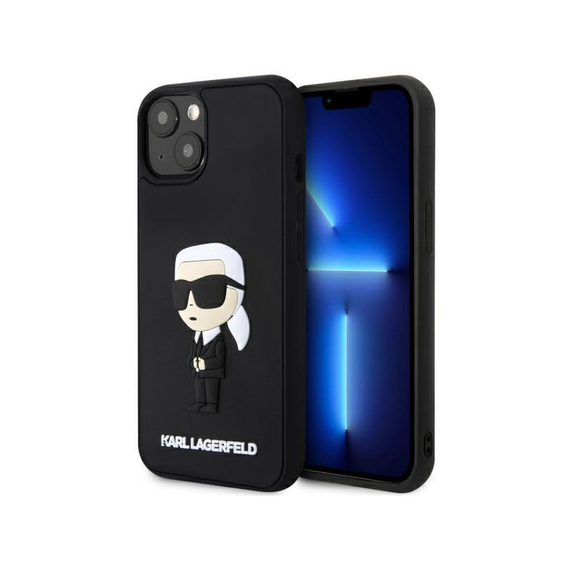 Karl Lagerfeld Rubber Ikonik 3D dėklas iPhone 14 Plus - juodas Karl Lagerfeld Rubber Ikonik 3D dėklas iPhone 14 Plus - juodas