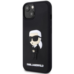 Karl Lagerfeld Rubber Ikonik 3D dėklas iPhone 14 Plus - juodas