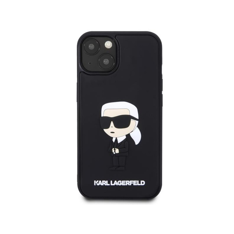 Karl Lagerfeld Rubber Ikonik 3D dėklas iPhone 14 Plus - juodas