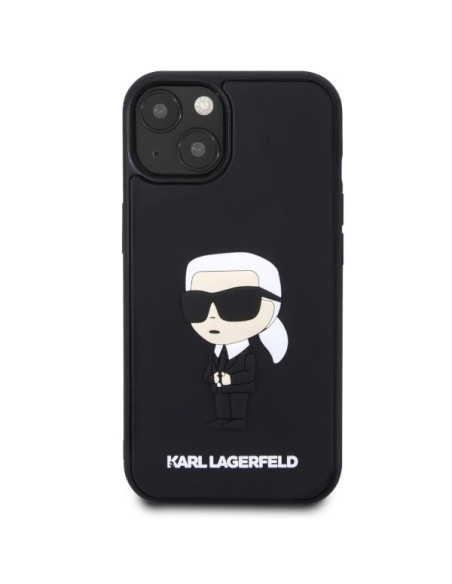 Karl Lagerfeld Rubber Ikonik 3D dėklas iPhone 14 Plus - juodas Karl Lagerfeld Rubber Ikonik 3D dėklas iPhone 14 Plus - juodas