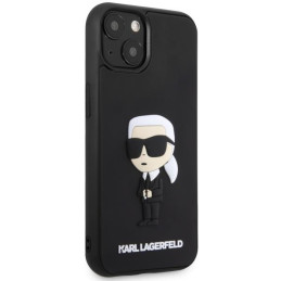 Karl Lagerfeld Rubber Ikonik 3D dėklas iPhone 14 Plus - juodas