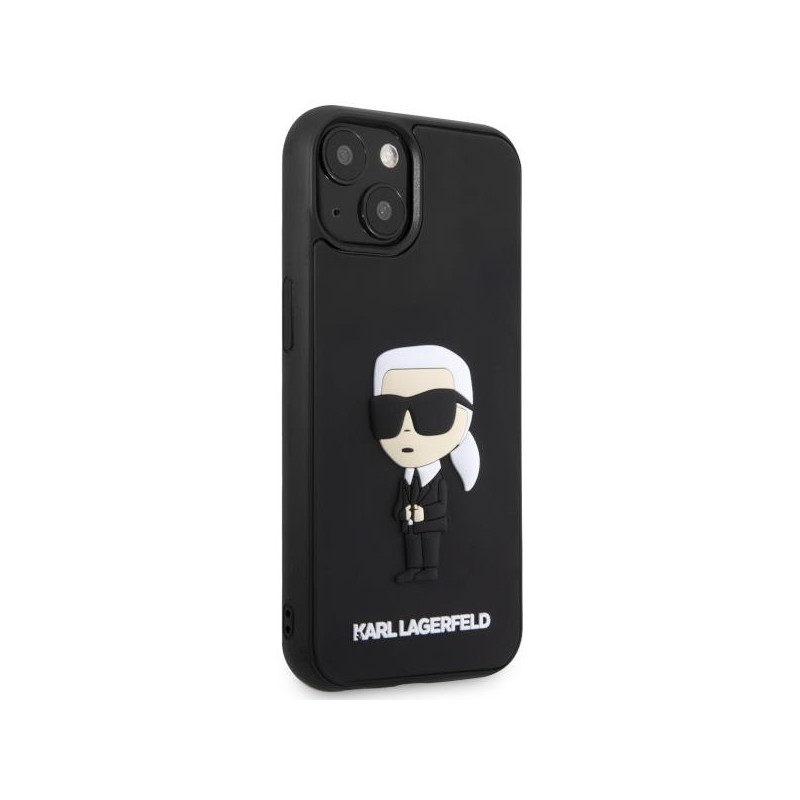 Karl Lagerfeld Rubber Ikonik 3D dėklas iPhone 14 Plus - juodas