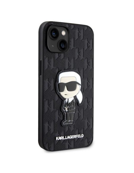 Karl Lagerfeld Saffiano Monogram Ikonik dėklas iPhone 14 - juodas Karl Lagerfeld Saffiano Monogram Ikonik dėklas iPhone 14 - juodas