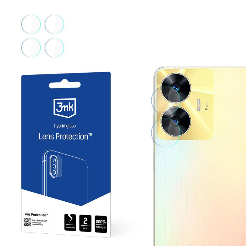 3mk Lens Protection™ hibridinis fotoaparato stiklas, skirtas Realme C55