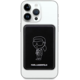Karl Lagerfeld Ikonik MagSafe 5W 3000mAh indukcinis maitinimo blokas - juodas