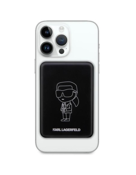 Karl Lagerfeld Ikonik MagSafe 5W 3000mAh indukcinis maitinimo blokas - juodas
