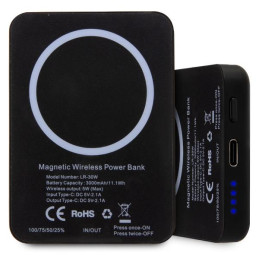 Karl Lagerfeld Ikonik MagSafe 5W 3000mAh indukcinis maitinimo blokas - juodas