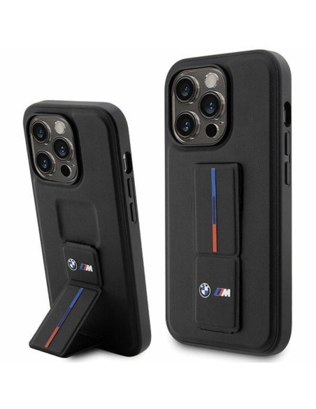 BMW Grip Hot Stamp dėklas iPhone 14 Pro - juodas BMW Grip Hot Stamp dėklas iPhone 14 Pro - juodas