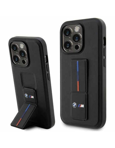 BMW Grip Hot Stamp dėklas iPhone 14 Pro Max - juodas BMW Grip Hot Stamp dėklas iPhone 14 Pro Max - juodas
