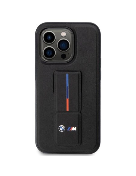 BMW Grip Hot Stamp dėklas iPhone 14 Pro Max - juodas BMW Grip Hot Stamp dėklas iPhone 14 Pro Max - juodas