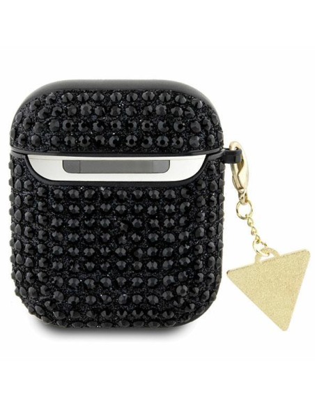 Guess Rhinestone Triangle Charm dėklas, skirtas AirPods 1/ 2 – juodas Guess Rhinestone Triangle Charm dėklas, skirtas AirPods 1/ 2 – juodas