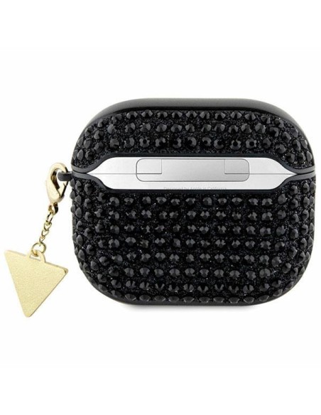 Guess Rhinestone Triangle Charm dėklas, skirtas AirPods 3 – juodas Guess Rhinestone Triangle Charm dėklas, skirtas AirPods 3 – juodas