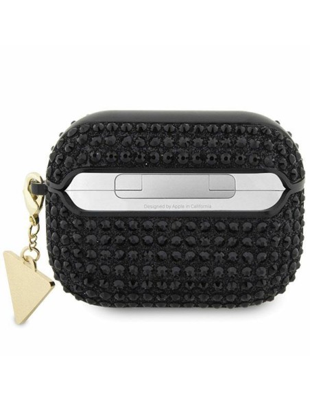 Guess Rhinestone Triangle Charm dėklas, skirtas AirPods Pro 2 – juodas Guess Rhinestone Triangle Charm dėklas, skirtas AirPods Pro 2 – juodas