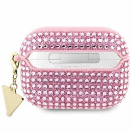 Guess Rhinestone Triangle Charm dėklas, skirtas AirPods Pro 2 – rožinis