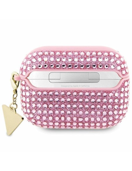 Guess Rhinestone Triangle Charm dėklas, skirtas AirPods Pro 2 – rožinis Guess Rhinestone Triangle Charm dėklas, skirtas AirPods Pro 2 – rožinis