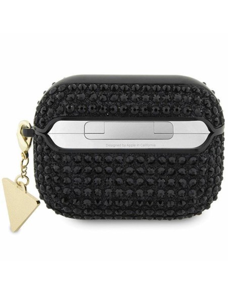 Guess Rhinestone Triangle Charm dėklas, skirtas AirPods Pro – juodas Guess Rhinestone Triangle Charm dėklas, skirtas AirPods Pro – juodas