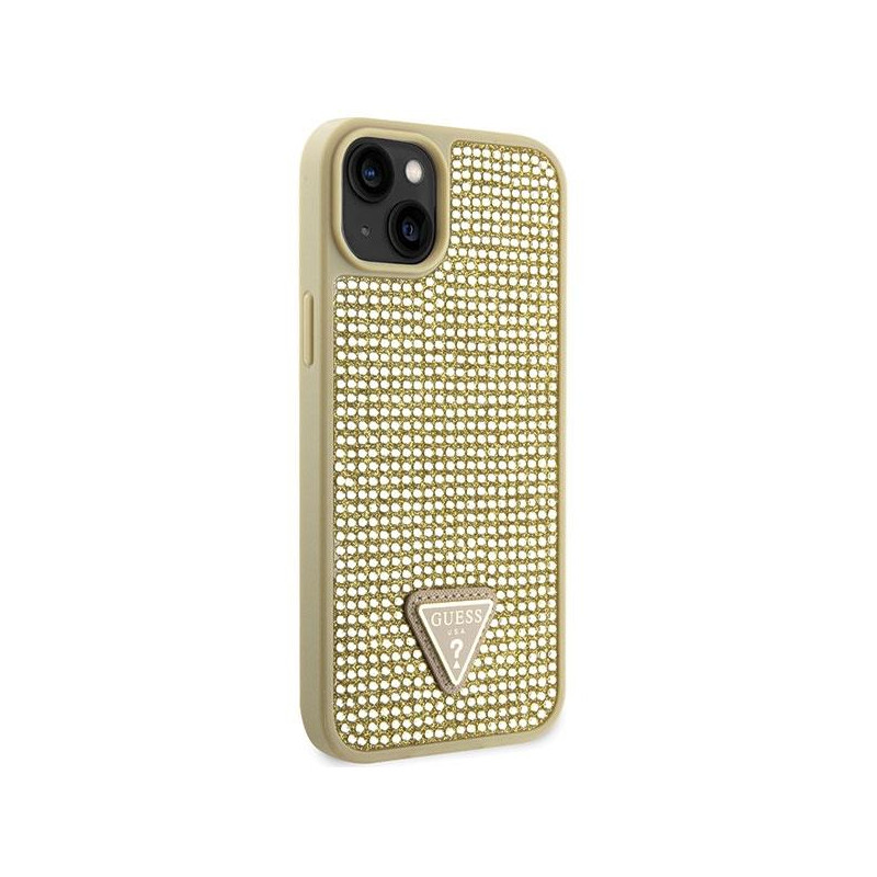 Guess Rhinestone Triangle dėklas iPhone 14 Plus - auksinis