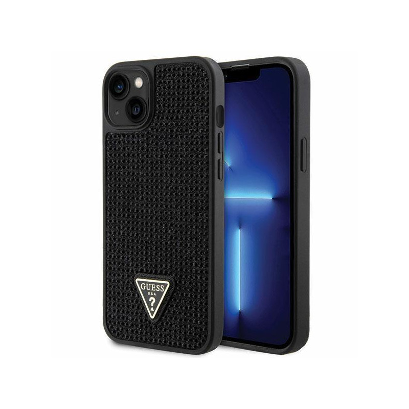 Guess Rhinestone Triangle dėklas iPhone 14 Plus - juodas