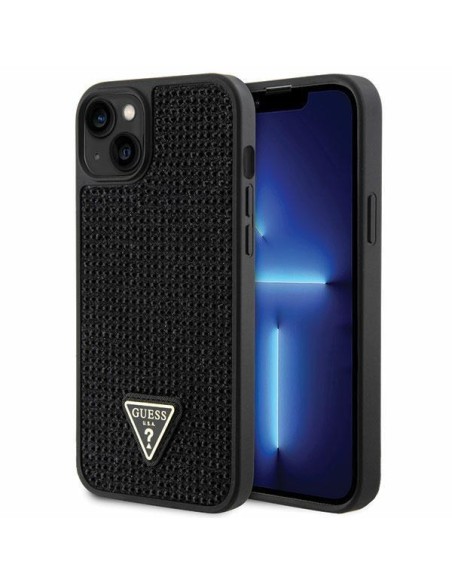 Guess Rhinestone Triangle dėklas iPhone 14 Plus - juodas Guess Rhinestone Triangle dėklas iPhone 14 Plus - juodas