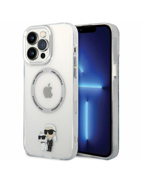 Karl Lagerfeld Iconic Karl&Choupette Magsafe dėklas, skirtas iPhone 13 Pro Max - skaidrus Karl Lagerfeld Iconic Karl&Choupette Magsafe dėklas, skirtas iPhone 13 Pro Max - skaidrus