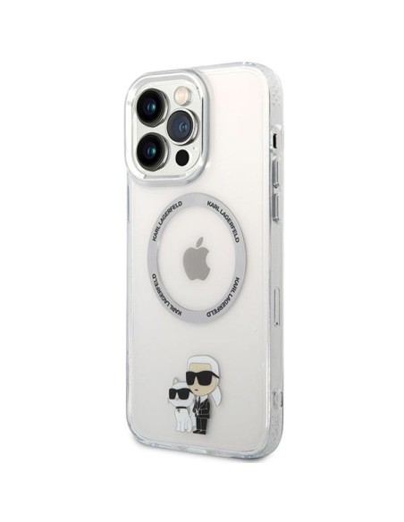 Karl Lagerfeld Iconic Karl&Choupette Magsafe dėklas, skirtas iPhone 13 Pro Max - skaidrus Karl Lagerfeld Iconic Karl&Choupette Magsafe dėklas, skirtas iPhone 13 Pro Max - skaidrus