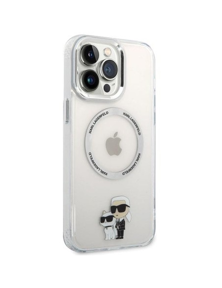 Karl Lagerfeld Iconic Karl&Choupette Magsafe dėklas, skirtas iPhone 13 Pro Max - skaidrus Karl Lagerfeld Iconic Karl&Choupette Magsafe dėklas, skirtas iPhone 13 Pro Max - skaidrus